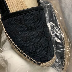 Gucci Navy Black GG Canvas Espadrilles